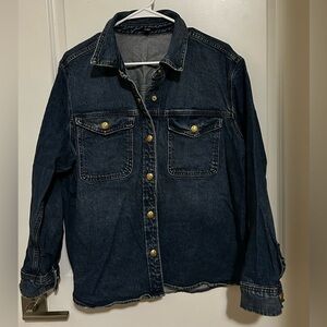 Express dark blue Denim Jacket with gold details
